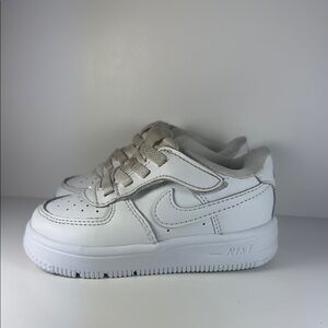 Nike White Air Force 1 Low Easy On Size 6C Toddler Sneakers Triple White Leather